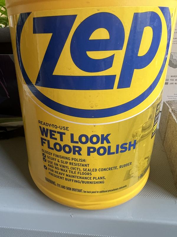 Zep Wet Look Floor Polish - 5 Gallon Pail (ZUWLFF5G) Commercial Grade High-Gloss Finish