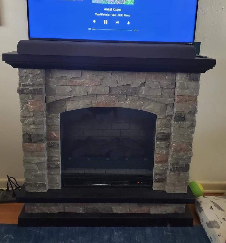 allen + roth 43.5-in W Stacked Faux Sandstone with Coffee Oak Free ...