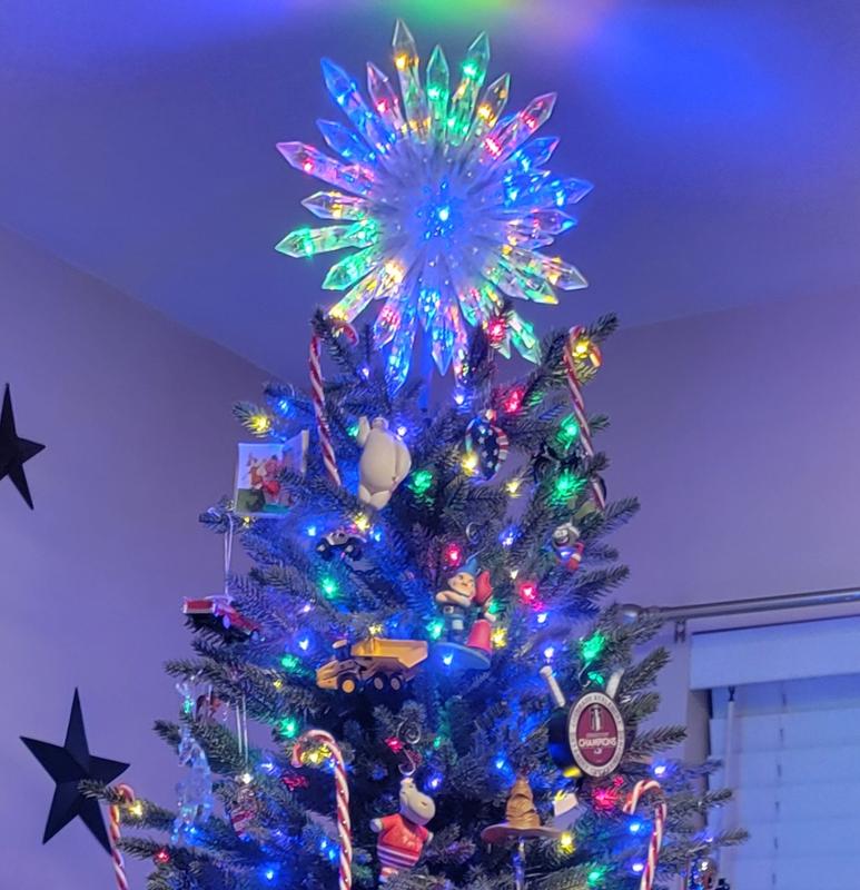 Gold Christas Tree Topper Lighted - Crown Tree Topper Light Up With 64