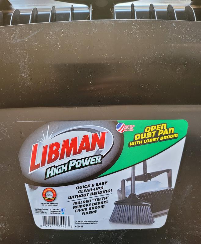Libman Commercial Deluxe Open Lid Lobby Dustpan And Broom Sets 36 x 12  BlackRed Case of 2 Sets - Office Depot
