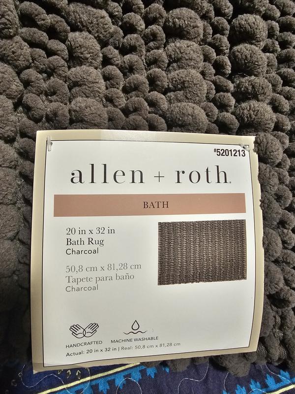 allen + roth 20-in x 32-in Dark Gray Polyester Bath Mat in the