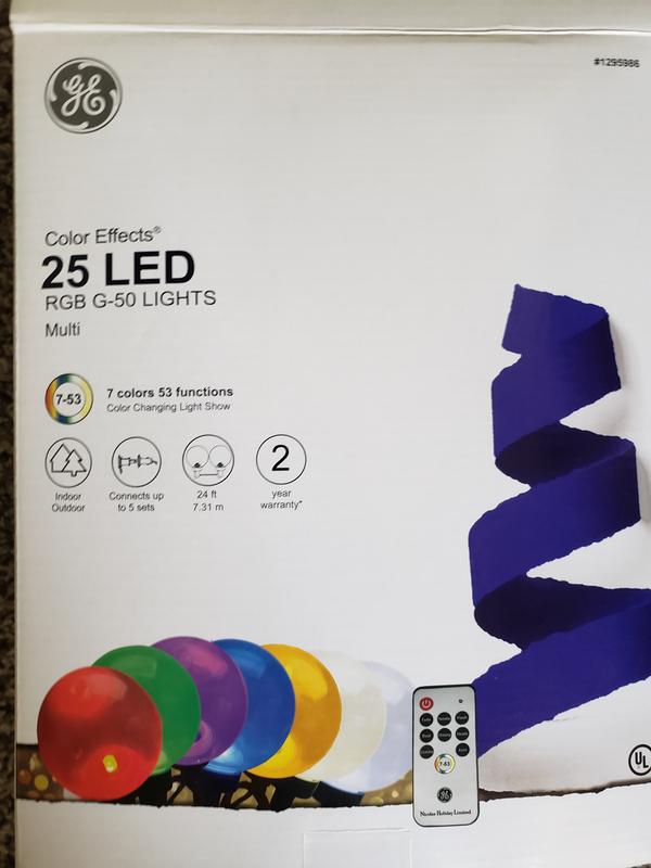 Home Holiday & Seasonal Décor GE Color Effects 25Count 24ft Multi