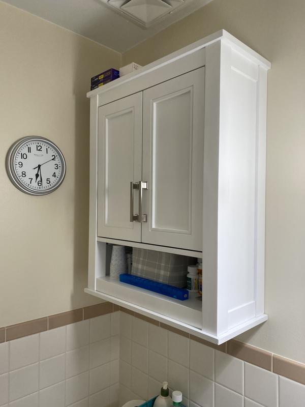 allen + roth Crest Hill 24-in x 30-in x 10-in True Gray Soft Close Bathroom Wall Cabinet