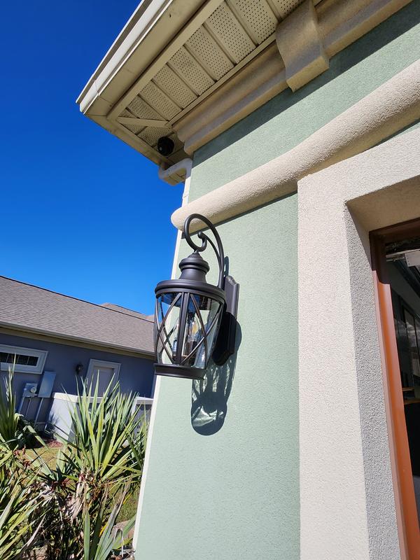 allen + roth Castine 20.38-in H Rubbed Bronze Medium Base (E-26) Outdoor Wall Light