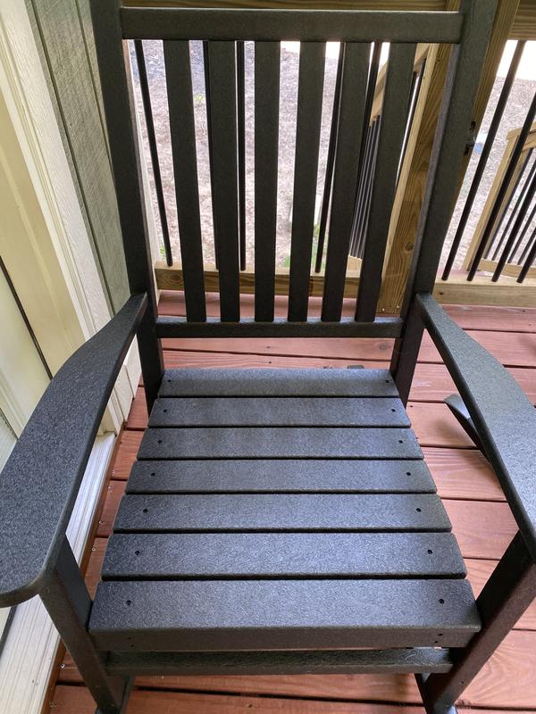 Trex Outdoor Furniture Seaport Charcoal Black Hdpe Frame Rocking Chair ...