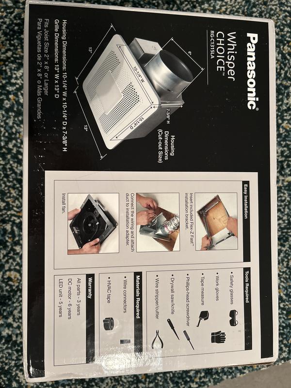 Panasonic WhisperChoice DC 0.3-Sone 150-CFM White Lighted Bathroom