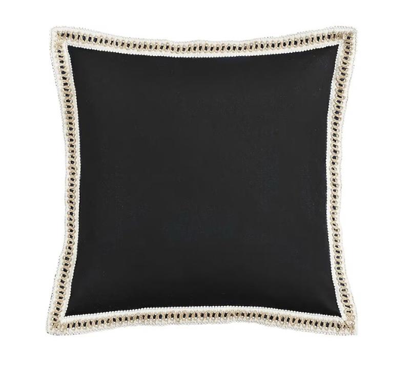allen + roth Solid Black Square Summer Throw Pillow 21T014454 at