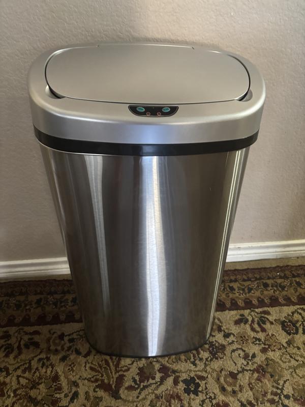 MEGA CASA 13 Gallon Stainless Steel Motion Sensor Kitchen Trash Can ...