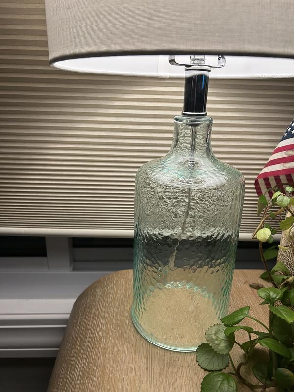 Hastings Home 8-in Blue LED On/Off Switch Table Lamp with Fabric Shade ...