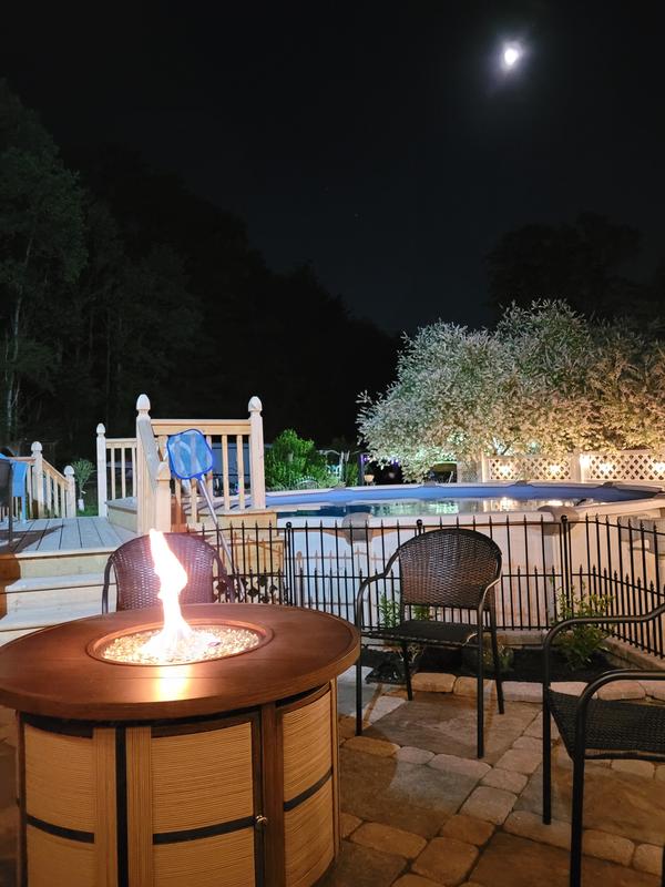 allen + roth Piper Glen 41.93-in W Brown Steel Round Liquid propane ...