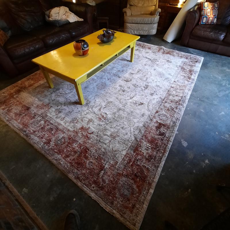 allen + roth Monarch Border 8 x 10 (ft) Flatweave Polyester Rust ...