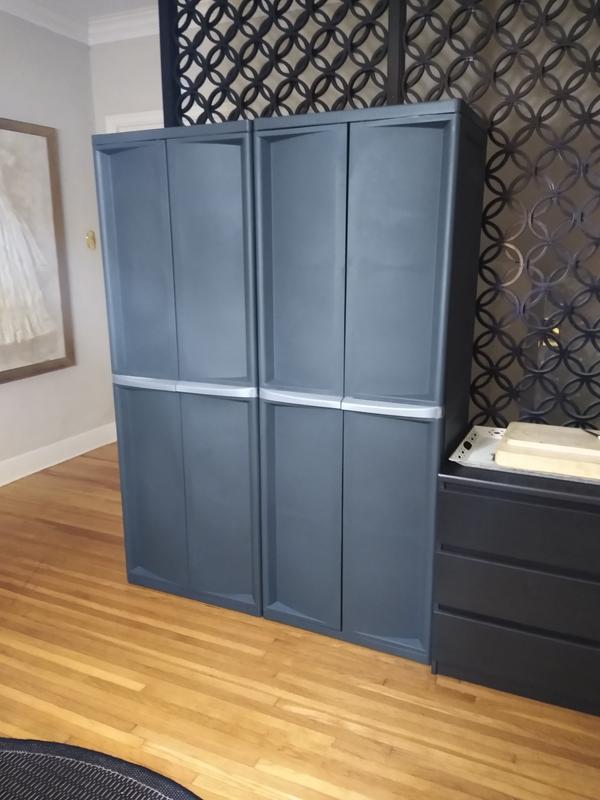 Sterilite Corporation 25 6 In W X 18 9 H Plastic Gray Freestanding Utility Storage Cabinet The Cabinets Department At Lowes Com
