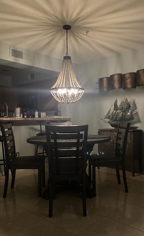 Kichler Coltyn 6-Light Anvil Iron Bohemian/Global Beaded Chandelier