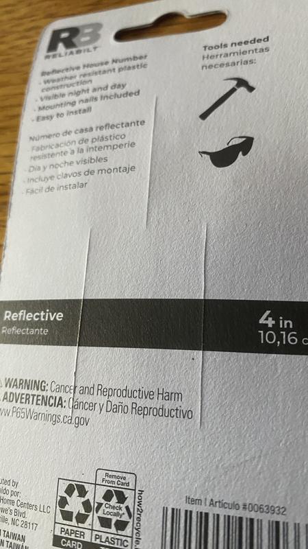 RELIABILT 4-in Reflective Silver Number 4 847594 at Lowes.com