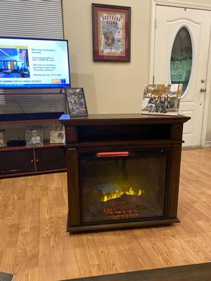 Greentouch 31.5-in W Mahogany Infrared Quartz Electric Fireplace in the  Electric Fireplaces department at Lowes.com