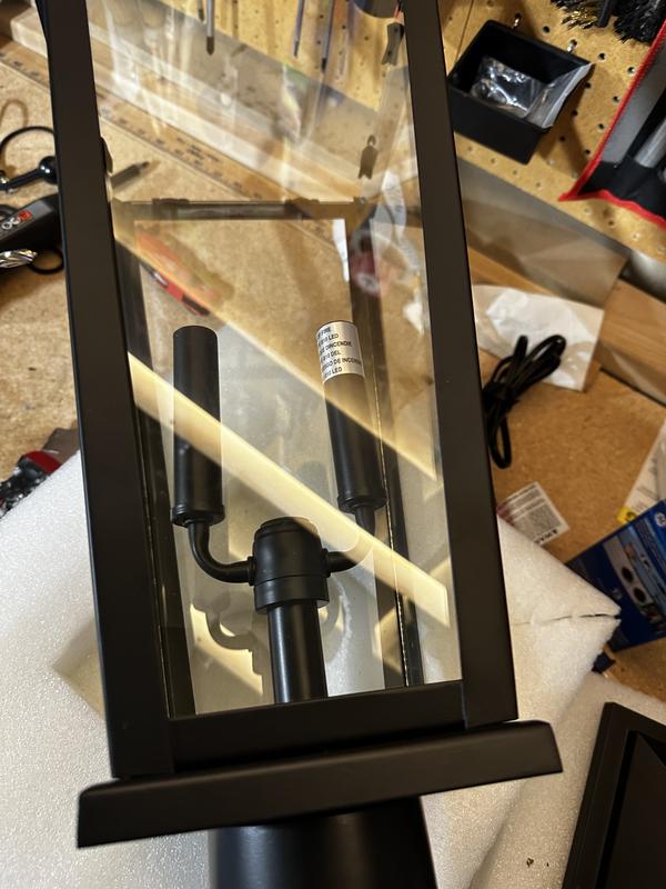 allen + roth Davidson 24.625-in Matte Black Traditional Outdoor Light ...