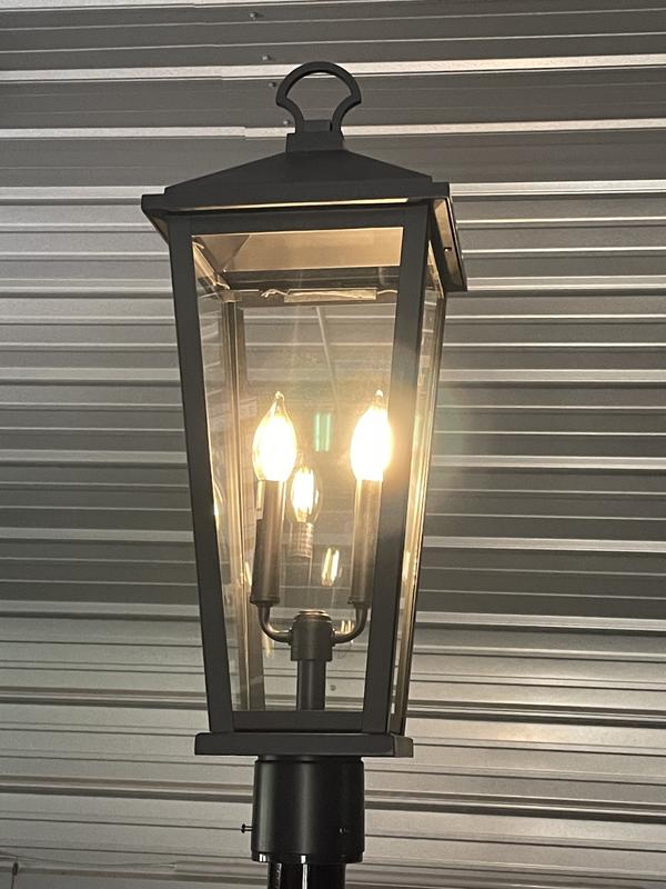 allen + roth Davidson 24.625-in Matte Black Traditional Outdoor Light ...