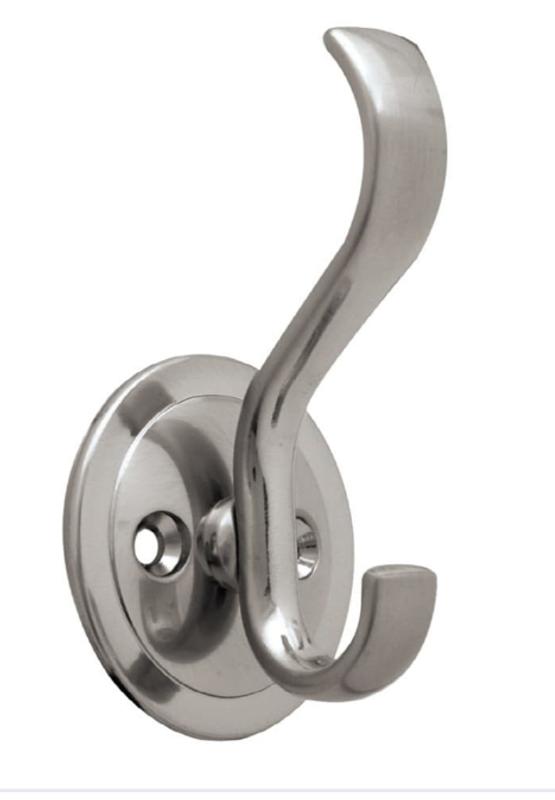 allen + roth 1-Hook 1.5039-in x 3.0709-in H Satin Nickel