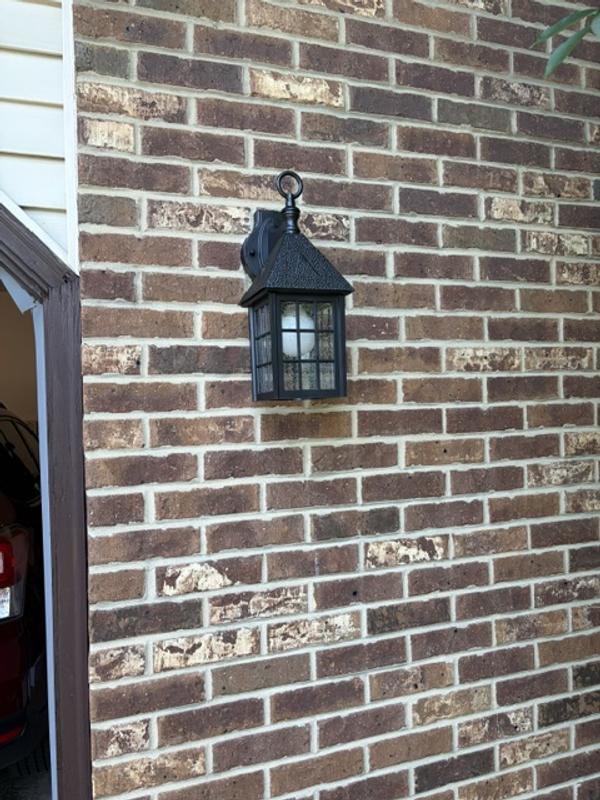 allen + roth Rainberry 1-Light 15.5-in H Matte Black Outdoor Wall Light ...