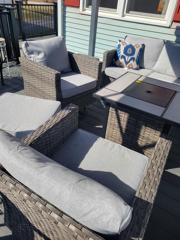 LAFIS リッチシリーズ 5点セット XIZZI Lullaby 7-Piece Rattan Patio Sofa Conversation Set with