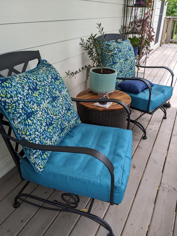 Style Selections 24-in x 24-in Tara Geo Dots Deep Seat Patio Chair Cushion Polyester | HP09297A-9C4
