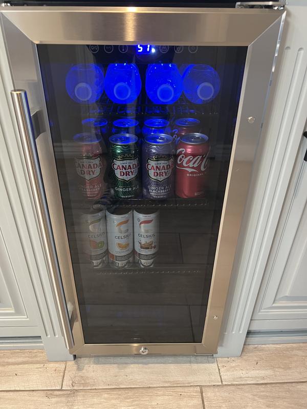 SIMZLIFE 23.4-in W 180-Can Capacity Silver Built-In/Freestanding