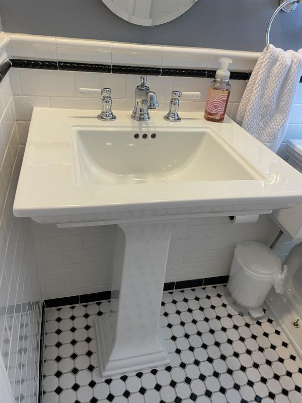 KOHLER Memoirs Fireclay White Pedestal Sink Base (11.063-in