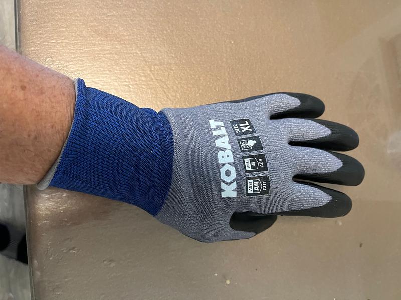 Mens GRX Cut Series Cut Resistant Work Gloves Durable Dipped Coated Palm  Blue XL