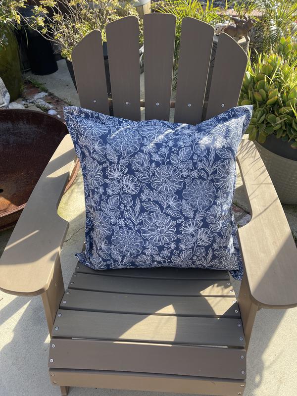 allen + roth Floral Dusty Blue Square Throw Pillow in the Outdoor  Decorative Pillows department at