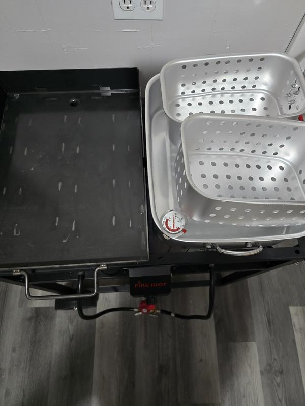 FIRE RIOT Double Deep fryer Portable griddle Combo 2 -Burner Liquid ...