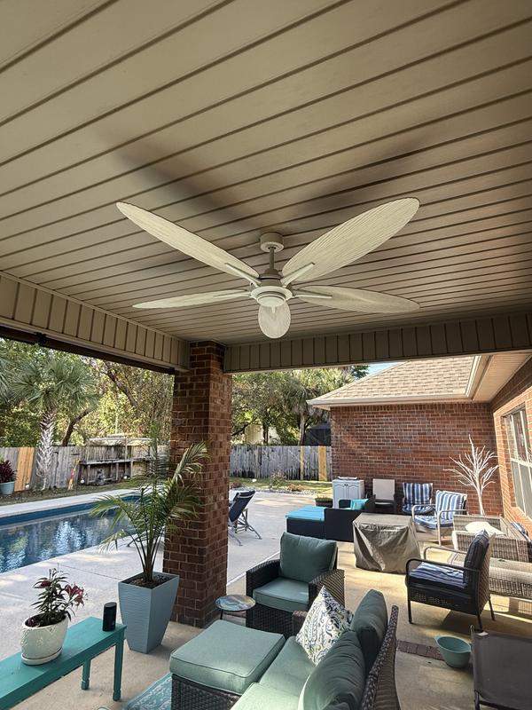 Harbor Breeze Tropic Palm 60-in Galvanized with Driftwood Blades