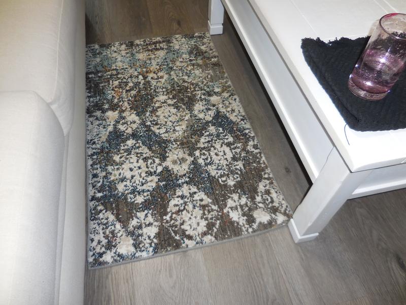 allen + roth with STAINMASTER Damask Abstract 2 x 4 Smokey Gray Indoor ...