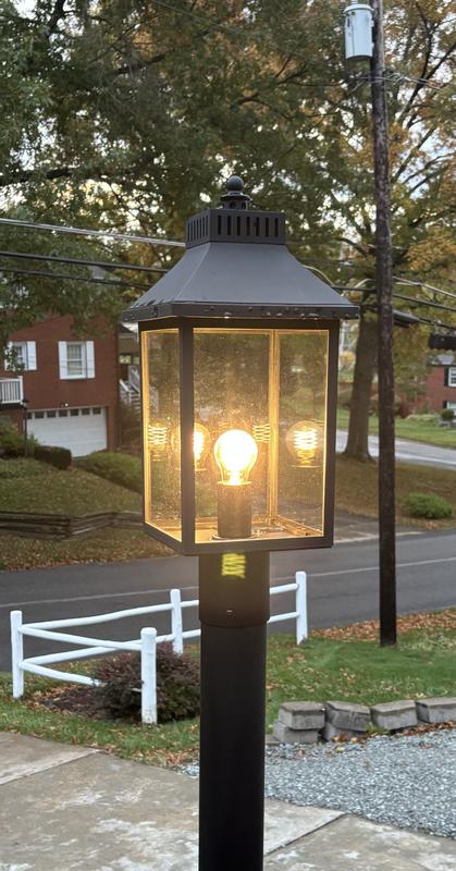 Quoizel Laine 18.75-in Matte Black Traditional Outdoor Light Post