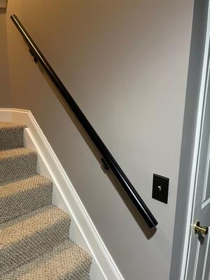 Wolf Handrail 1.9-in x 72-in Hammered Black Painted Aluminum Interior ...
