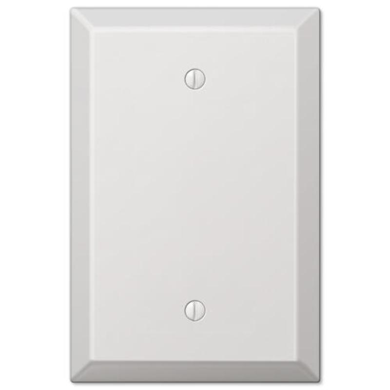allen + roth Simple Square 1-Gang Midsize Pure White Steel Indoor Blank ...