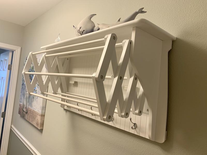 Danya B. Wall Mounted Retractable Accordion Drying Rack - Light Gray