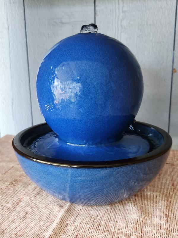 Style Selections Blue Tabletop Ceramic Fountain MZ15386BB at Lowes.com