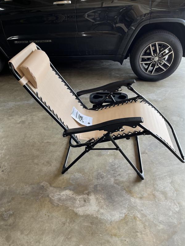 Sun-Ray Black Steel Frame Stationary Zero Gravity Chair with