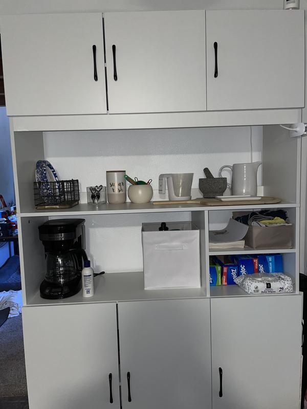 Yusong Kitchen Pantry Storage Cabinet Cupboard with Doors and 6