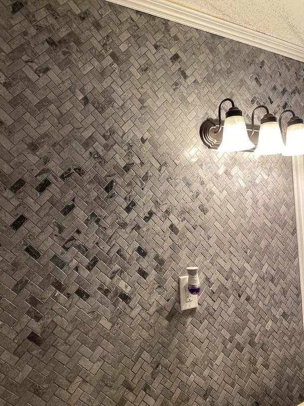 American Olean Genuine Stone Seal Gray 11-in x 12-in Honed Natural Stone Marble Herringbone Floor and Wall Tile (0.81-sq. ft/ Piece)