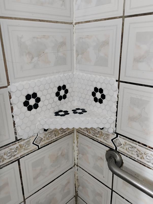 Affinity Tile Metro 1 in. Hex Glossy White Single Flower 10-in x