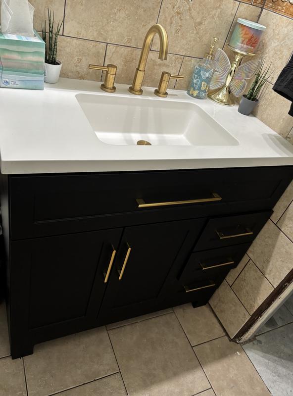 Style Selections Cauley 36-in Viridian Green Single Sink Bathroom Vanity with White Cultured Marble Top Style Selections Cauley 36-in Viridian Green Single Sink Bathroom Vanity with White Cultured Marble Top