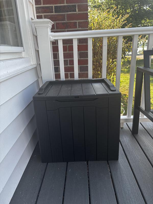 Patiowell 22-in L x 16.3-in 32-Gallons Black Plastic Deck Box WES
