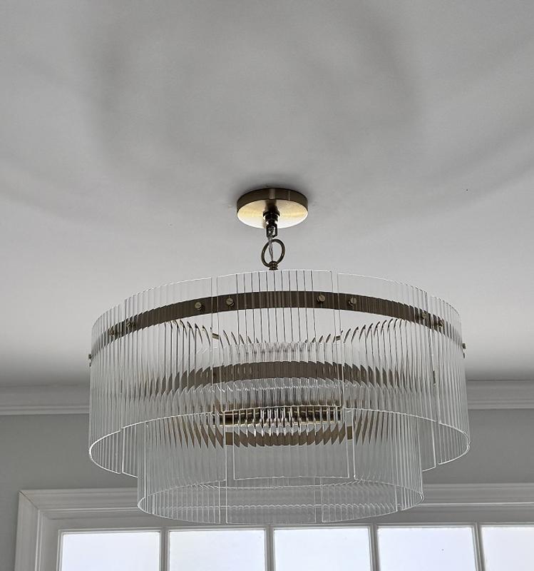 Origin 21 Mackenzie 4 -Light Gold Capiz Ribbed glass Metal