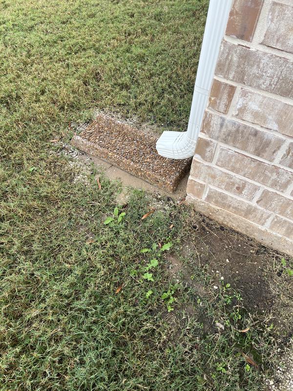 Concrete 24-in Exposed River Gravel Splash block in the Downspouts ...