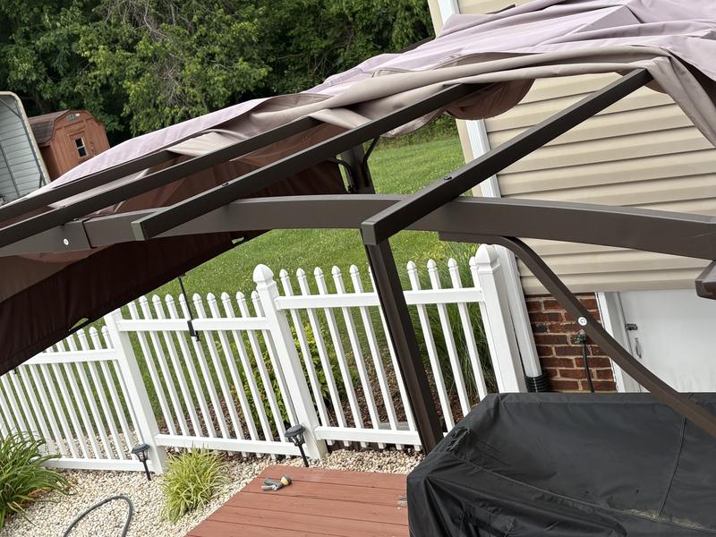 10-ft W x 10-ft L x 7-ft 6-in H Gray Metal Freestanding Pergola
