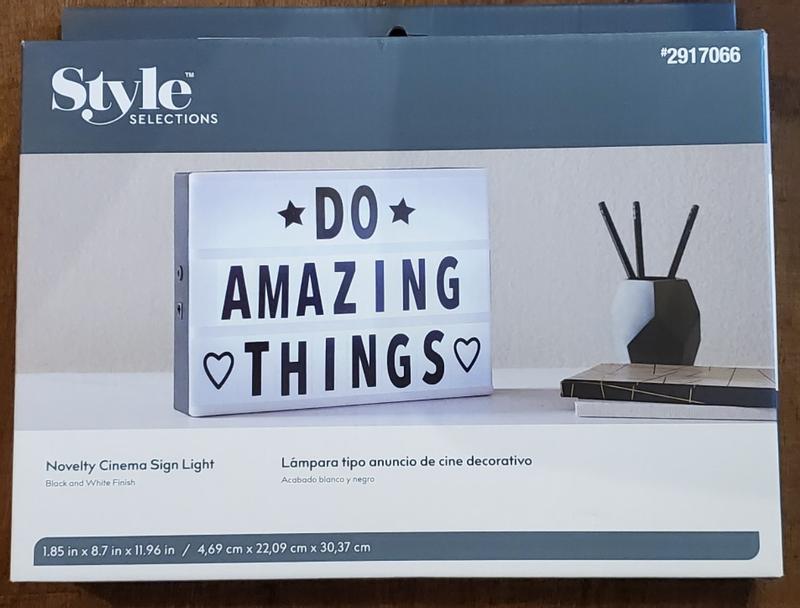 Style Selections 8.7-in Letter Board Effect Lights LED Light in the Novelty  Lights department at