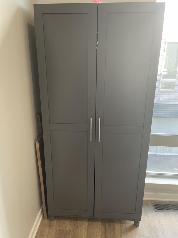 Ameriwood Home Camberly 35.68-in W x 74.31-in H Wood Composite Graphite  Grey/Graphite Grey Freestanding Utility Storage Cabinet