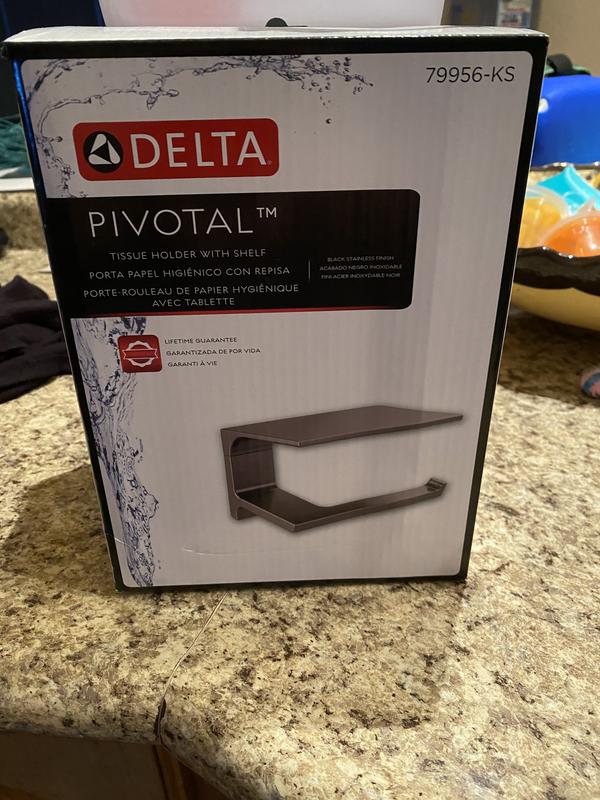 Delta 79956 Pivotal Tissue Holder with Shelf - Chrome