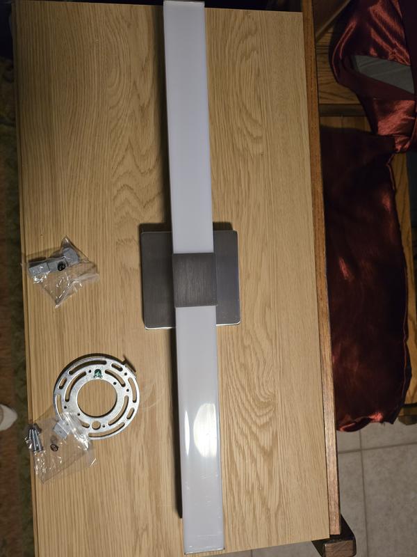 Project Source Blair 24-in 1 Light Brushed Nickel Integrated LED ...